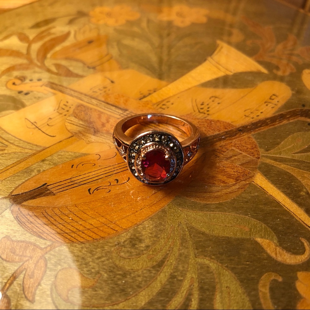 Ruby Engagement Ring With Diamonds - image 5